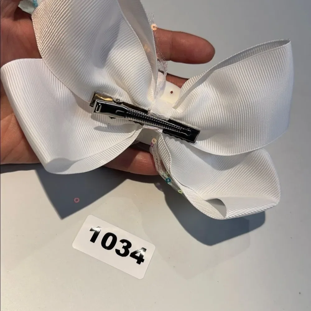 1034 White Color Hello Kitty Hair Bow Alligator Clip‎